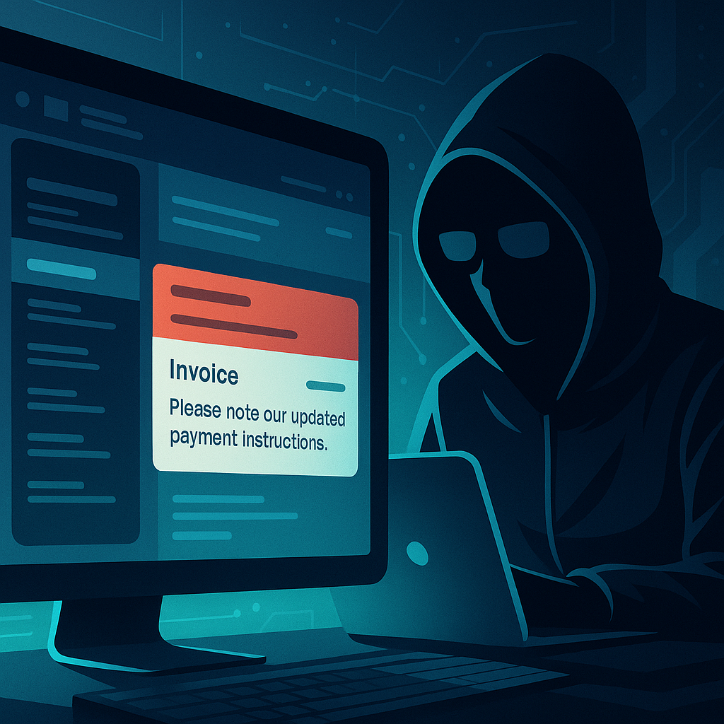 Illustration of thread jacking attack with fake payment request